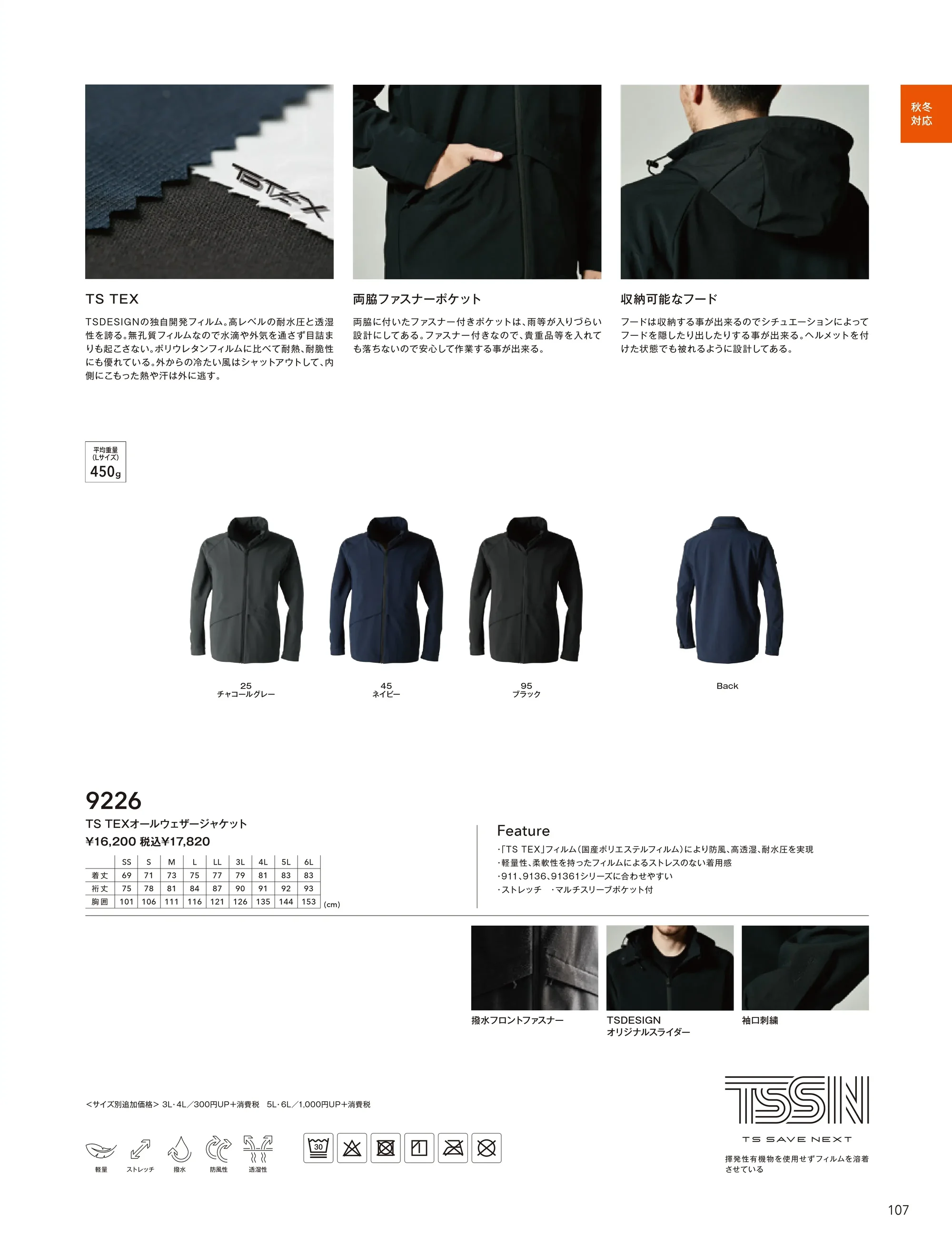 TS DESIGN 9226 TS TEX オールウェザージャケット 関連情報 カタログ 107ページ