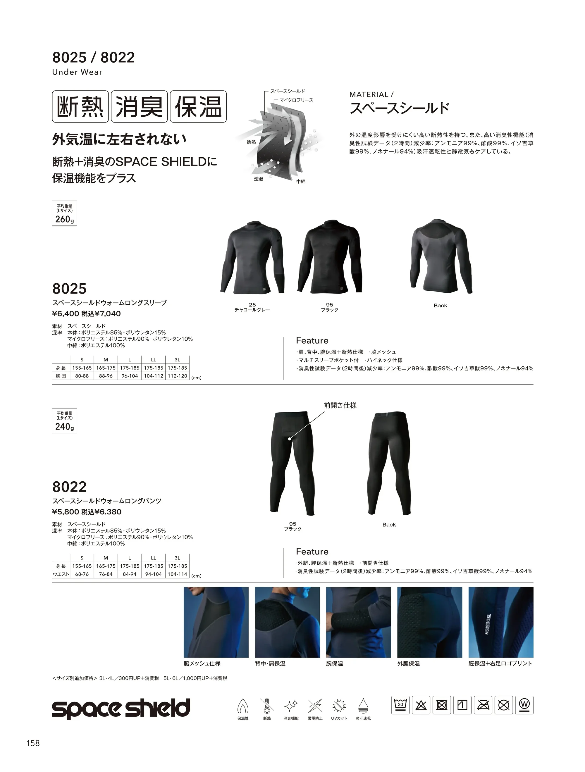 TS DESIGN 8015 スペースシールドロングスリーブシャツ 関連情報 カタログ 158ページ