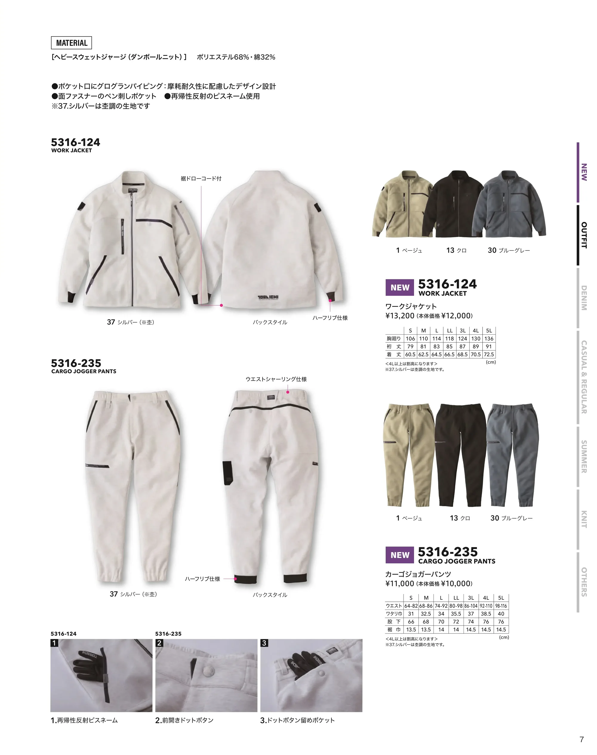 寅壱 5316-235 カーゴジョガーパンツ 関連情報 カタログ 7ページ