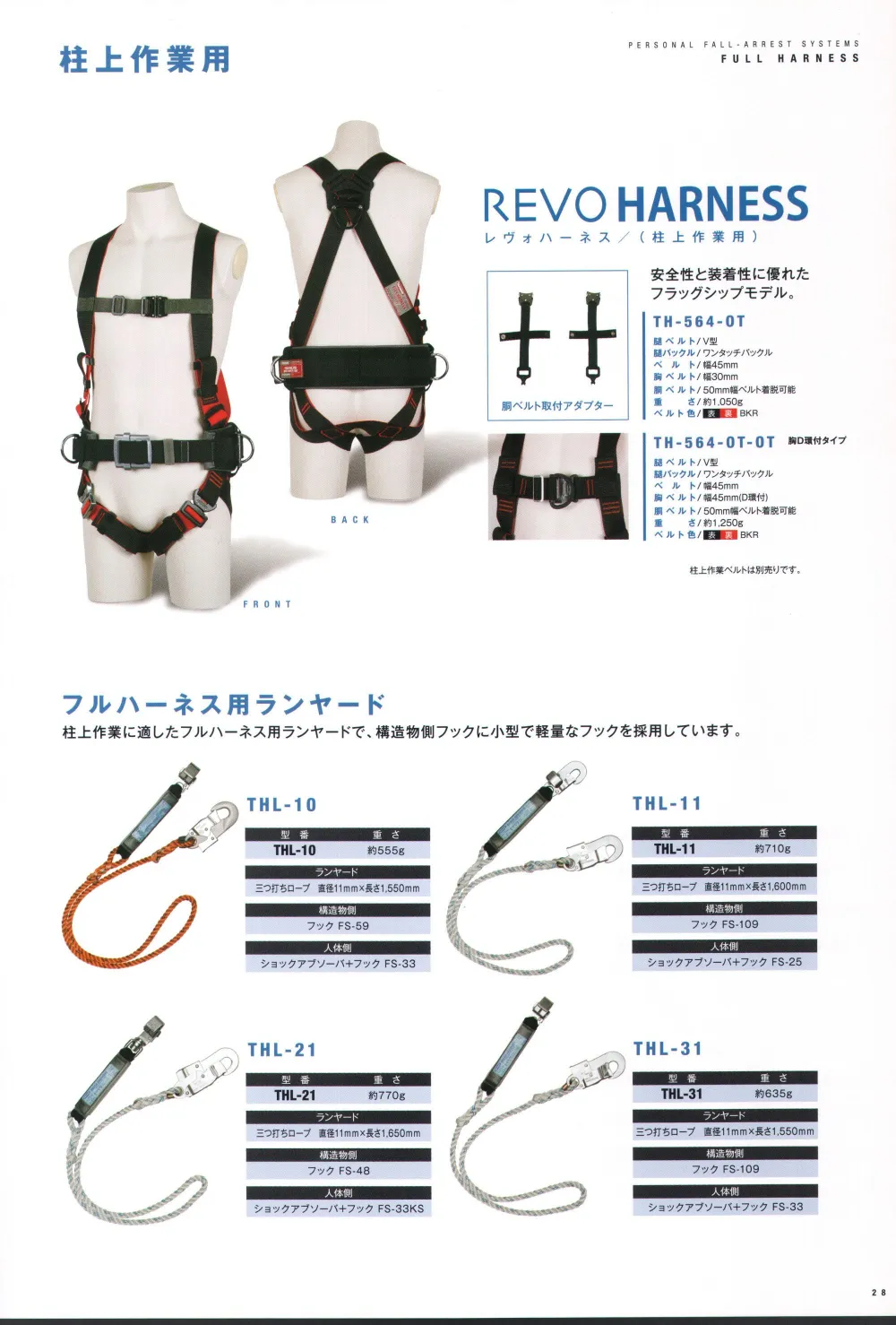 2021最新のスタイル 柱上作業 フルハーネス用ランヤード THL-11 藤井電工 ccps.sn