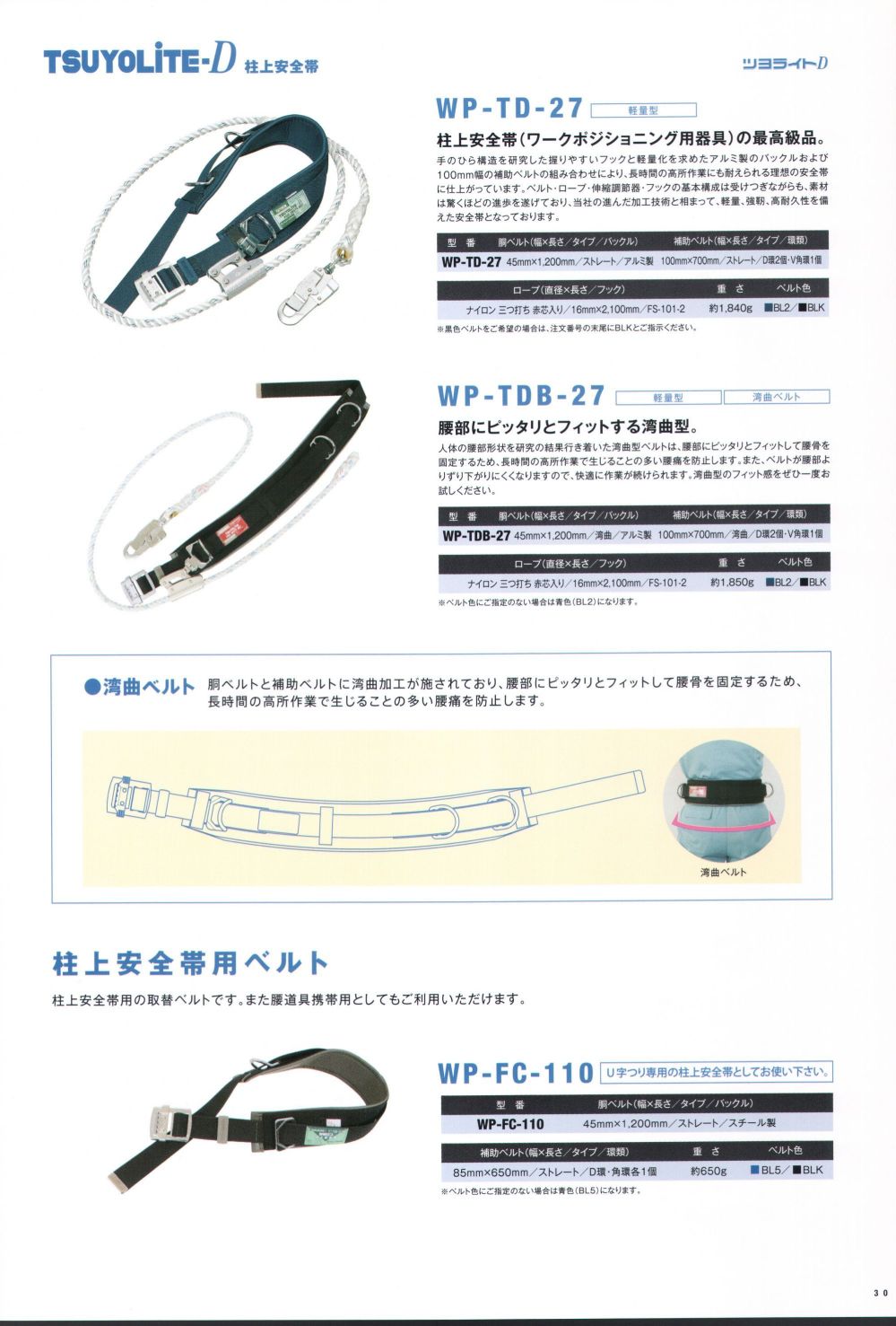 ツヨロン 藤井電工 柱上安全帯 腰バンド 高所作業用 - その他