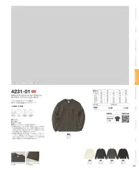 キャブ 4231-01 6.2オンス オープンエンド フェードウォッシュ ロングスリーブTシャツ(2.1インチリブ) 関連情報 カタログ 92ページ
