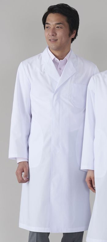 ドクターウェア 長袖コート アプロン 110-30AP メンズ診察衣 シングル型 長袖 医療白衣com
