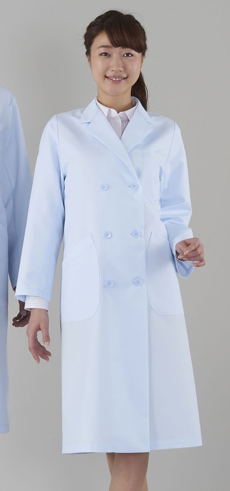 医療白衣com レディス診察衣 ダブル アプロン 265-70AP 医療白衣の専門店