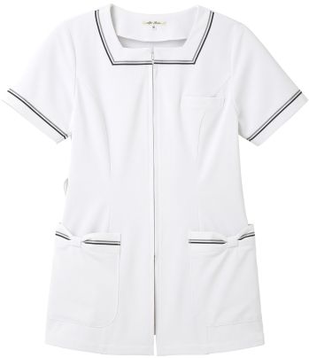ナースウェア 半袖ジャケット（ブルゾン・ジャンパー） アプロン 509-80AP リボンジャケット 医療白衣com