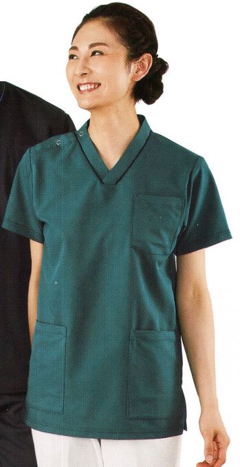 ドクターウェア 半袖ジャケット（ブルゾン・ジャンパー） アプロン 601-65AP 男女兼用スクラブ 医療白衣com