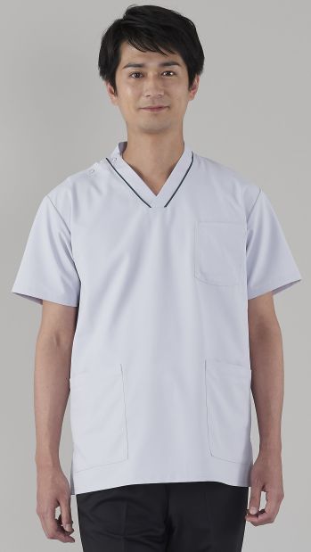 ドクターウェア 半袖ジャケット（ブルゾン・ジャンパー） アプロン 601-67AP 男女兼用スクラブ 医療白衣com