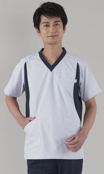 ドクターウェア 半袖ジャケット（ブルゾン・ジャンパー） アプロン 602-67AP メンズスクラブ（肩開き） 医療白衣com