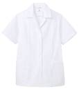 アルベチトセ AB-6409 白衣（半袖）（女） 薄手でほどよい光沢感のあるコックシャツの定番生地。適度なハリ感があり、パリッとした清潔な印象を与えます。