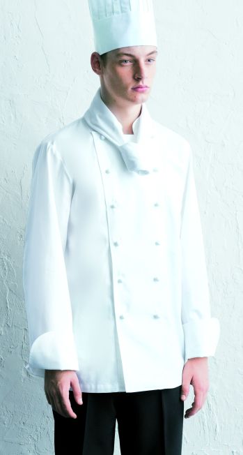 厨房・調理・売店用白衣 長袖コックコート アルベチトセ AS-5924 チーフシェフコート 食品白衣jp