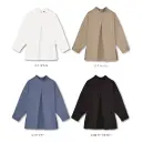 アルベチトセ RW-0004 バックオープンシャツ(八分袖)(女性) メリハリシルエット×和洋ミックスの抜け感トップス 背中をフルオープンにできどこか割烹着にも似た仕様でありながら、和洋折衷のシーンを問わずにご着用いただける雰囲気のあるトップス。バックフルオープン仕様のため、気分にあわせてレイヤード（重ね着）を楽しむことができ背中のボタンを外せば風が抜けるような抜け感でご着用いただけます。肩からウエストラインへシェイプされているので、オーバーサイズでもボトムにイン＆アウトでも自由自在。着心地もよくメリハリのあるバランスのシルエットになるようこだわったアイテムとなっています。【 ARBE REWIND -アルベ リワインド- 】あくまでシックに、でもモダナイズされたシルエット。スタンダードなものを現代的に新しくよみがえらせた「ARBE REWIND」。ブランド名のREWIND(リワインド)は「巻き戻す」や「若返る」という意味があり、さらに新たな風という意味の「WIND」との2つの意味を持たせています。ワークウェアやミリタリーウェアに影響と尊敬の念を持つファッションデザイナー靱江千草氏の基本に帰りながら、新たにクリエイションしたarbeの新ラインです。仕様品番:RW-0004品名:バックオープンシャツ(八分丈)(女性)