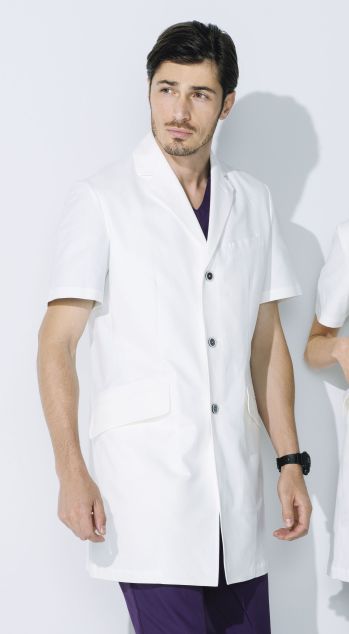 ドクターウェア 半袖コート アルベチトセ UN-0083 ドクターコート(半袖)(男) 医療白衣com