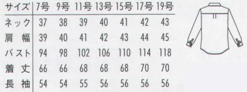 アルベチトセ EP-6851 長袖カッターシャツ(女) もたつきが少なく、シルエットが美しいカッターシャツ。※「10ブラック」は、販売を終了致しました。  サイズ／スペック