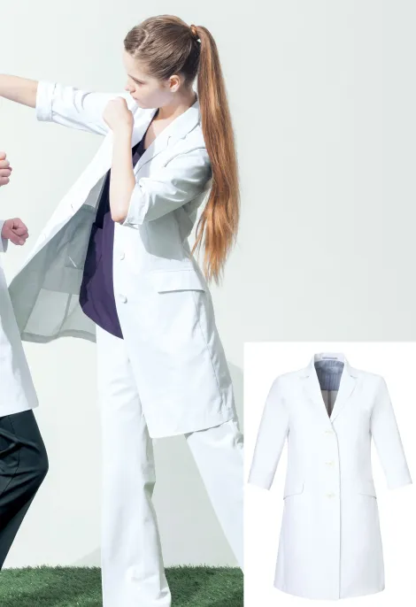 医療白衣com ドクターコート 七分袖 女 Mizuno Mz 0024 医療白衣の専門店