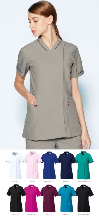 ドクターウェア 半袖ジャケット（ブルゾン・ジャンパー） MIZUNO MZ-0151-A ファスナースクラブ（女） 医療白衣com