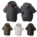 作業服JP 男女ペア 半袖ジャケット（ブルゾン・ジャンパー） アタックベース 3345 The tough 空調風神服 チタンフード半袖ブルゾン（ファン・バッテリー・ペルチェ別売）