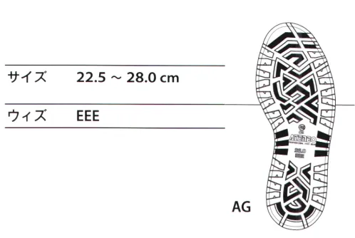 青木産業 AG-011 安全靴 AG series滑りやすい環境の作業場で力を発揮！スポンジラバーとソリッドラバーの重層構造により発砲ポリウレタンの弱点「加水分解」を克服！耐滑ソールであるアクアグリップソールも進化+「RBセラミックス」標準配合となり、耐滑性抜群の新世代安全靴が誕生しました。■耐滑性能廃棄物の米ぬかをリサイクルした環境に優しい新素材「RBセラミックス」を使用。RBセラミックスの微粒子が床面をつかみ、スリップ事故を防止します。■つま先保護性能JIS規格の耐衝撃性能、耐圧迫性能をクリアした安全靴。万が一の事故からつま先を守ります。■天然皮革使用「履いたその日から足になじむ」と好評の国内タンナーによる天然皮革は柔軟性・耐久性・透湿性保形成に優れています。【業種・作業内容】水運輸・倉庫業:水運業、水上甲板作業、冷凍（冷蔵）庫内作業、定盤上の作業、低温環境作業油・水製造業:飲食料品製造業、食品加工作業、厨房作業※この商品はご注文後のキャンセル、返品及び交換は出来ませんのでご注意下さい。※なお、この商品のお支払方法は、先振込(前払い)にて承り、ご入金確認後の手配となります。 サイズ／スペック