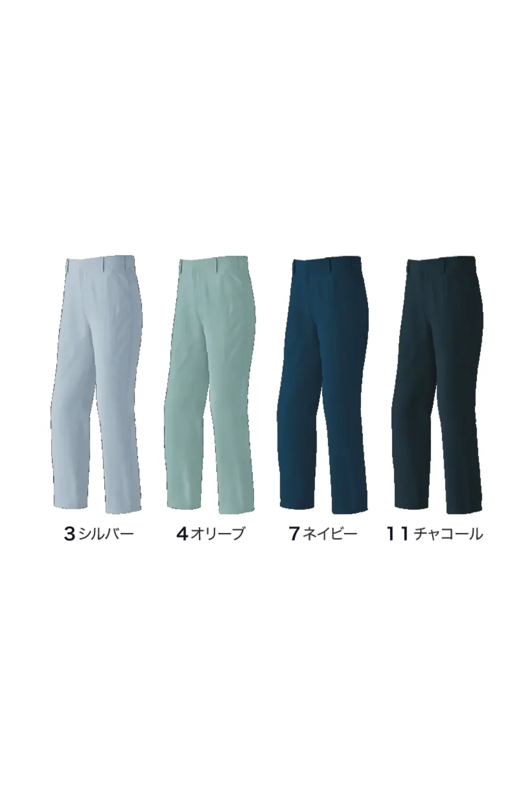 旭蝶繊維 8885 ポケットレスパンツ 8885 ポケットレスパンツ(ノータック)安全性とストレッチ性を兼ね備えたポケットレス仕様のワークパンツです。異物混入を防ぎながら、JIS T8118帯電防止規格に適合した素材を採用。食品加工や製造工場、工場ラインなど様々な現場に最適な機能性を備えています。ポリエステル100％のストレッチメッシュ素材で動きやすさを確保しています。特徴・ポケットレス設計で異物混入を防止・工場や生産ラインでの作業に最適・機械への引っかかりリスクを軽減・JIS T8118帯電防止規格適合で静電気トラブルを防止・傷つけ防止設計でファスナーとボタン等の露出を抑え製品への傷つけを防止・ストレッチメッシュ素材で快適な着用感・様々な作業姿勢に対応する動きやすさ仕様・品番:8885・カラー:シルバー、オリーブ、ネイビー、チャコール・サイズ:ウエスト70～130cm