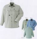 旭蝶繊維 E023 長袖シャツ（ノーフォーク） E020/E022 SERIES   未利用綿70％＆再生ポリエステル30％で、環境に優しく清涼感アップ。全4色です。