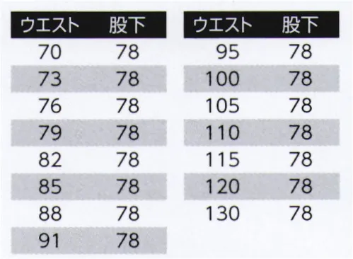 旭蝶繊維 A6-A カーゴパンツ（ツータック） A1/A3 SERIES   汗を吸収し、すばやく発散。ムレ感・暑熱感・冷え感がなく、いつも快適な着装感。抗菌防臭で清潔＆爽快。 ダブルポケット（ファスナー付）には携帯電話専用ポケットが付いており、分別収納で自由に使い分けできる便利なダブル仕様。※2014年9月より、定価・販売価格を改定致しました。 サイズ／スペック