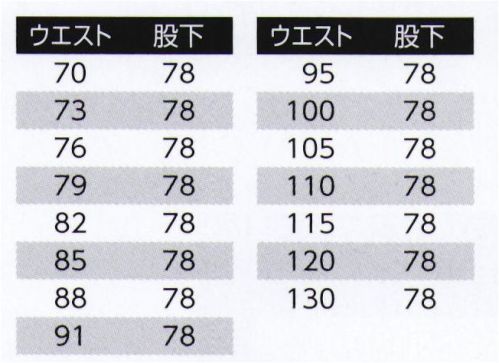 旭蝶繊維 E7305-A パンツ（ツータック） E7301/E7303 SERIES※2014年9月より、定価・販売価格を改定致しました。 サイズ／スペック