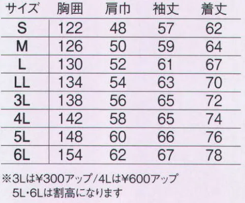 旭蝶繊維 E76000 ブルゾン〈裾シャーリング） 中綿のボリューム（150g/㎡キルト）で確かな保温力を実感。フードが取り外せて2WAYで使用可能。フリース付き二重襟やカフス内側のフリースにより冷気の侵入をシャットアウトし体温を逃がさず保温性を確保します。 サイズ／スペック