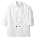 厨房・調理・売店用白衣七分袖コックシャツHS2953 