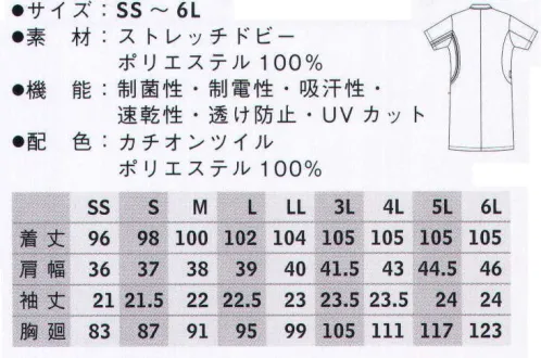 アイトス 862006 ワンピース(受注生産) TULTEXボディウェアで有名なブランド、TULTEX-タルテックス-から、動きやすくてオシャレなドクター＆ナースウェアが登場。ときに機敏な動きも必要とされるメディカルシーンに、スポーツテイストを取り入れたアクティブなラインナップです。TULTEXとは？TULTEX-タルテックス-は、1938年アメリカ・バージニア州にて設立された歴史あるブランドです。ボディアイテムが有名で、上質コットン100％使用のTシャツなどの定番商品を一貫して製造。アメリカのマーケットで人気があります。【SUPER STRETCH 驚きの伸縮性】縮れた繊維を寄り合わせた特殊な構造の加工糸を使用しており、ストレッチ性に優れた柔らかな風合いが特長のしっかりした生地です。【COOL ESPER さわやかな吸汗速乾】クールエスパーという機能素材を使用しています。異形断面糸の集合体構造が毛細管現象を発揮。速やかに汗を吸い取ります。乾きが早いので、お洗濯もしやすく、着心地もさらさらとして快適です。【NOT SEE-THROUGH 安心の透け防止効果】繊維に豊富なナノ・セラミック粒子が含まれており、あらゆる光線をカットし、透け防止効果を実現しました。紫外線や近赤外線もカットするので、日焼けもしにくく、涼しい素材です。【BACTERIOSTATIC 清潔な制菌加工素材】制菌加工を施し、有害な菌の増殖を抑制します。医療機関や介護施設で使用するのに必要な条件をクリアし、SEK赤マークの認証を受けた素材です。ウェアを常に清潔に保ちます。※この商品は受注生産になります。※受注生産品につきましては、ご注文後のキャンセル、返品及び他の商品との交換、色・サイズ交換が出来ませんのでご注意ください。※受注生産品のお支払い方法は、先振込（代金引換以外）にて承り、ご入金確認後の手配となります。 サイズ／スペック