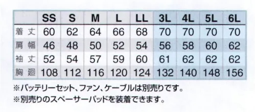 アイトス空調服 AZ-30699 長袖ブルゾン（空調服）（男女兼用） スタイリッシュな新世代スタンダードモデル※ご使用になられる際は、別売りのファンとバッテリーなどデバイスが必要です。※別売りのスペーサーパッドが装着できます。■SPACER PAD（スペーサーパッド）対応■Pentas®α（ペンタス®α）優れた吸水・拡散性、ソフトな風合い・上質な表面感、防スケ・UVカット機能●空調服™ウエアの腰部左右に取り付けされた2基の小型ファンに寄り衣服内に外気を取り込み、汗を蒸発させることによる気化熱で身体を冷やし、快適に過ごせる冷却機能を搭載したワーキングウエアです。人体は体温が上がると脳が検知し、必要な量の汗を出します。汗が蒸発する際の気化熱で体温を下げる「生理クーラー」と呼ばれるメカニズムは「汗を蒸発させるための仕組み」が備わることで十分な効果を発揮することができるのです。空調服はファンから衣服の中に毎秒約20リットルの外気を取り込みます。その空気が衣服と身体の間流れその過程で汗を蒸発させるため、身体は気化熱により冷やされ、暖かく湿った空気は襟元と袖口から排出されます。これが空調服の快適さの原理です。 サイズ／スペック