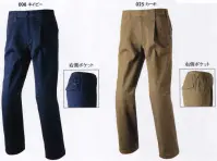 アイトス AZ-60820 ワークパンツ（1タック） ゲンバ男子®「ゲンバ男子」の意見を取り入れた先進のプロ用ワークウエアワンウォッシュ加工を施した綿100％作業服アジト「ゲンバ男子モデル」は、単なるコットン100％の作業服ではありません。プロの現場からの情報のフィードバックを基に、襟元・袖口・ポケット口・さらに細部に至る配慮とともに、難燃反射テープを前面に2箇所、背面に1箇所配置しました。薄暗い現場でもお互いの安全を確認できます。※本製品は、綿100％素材でできていますが、難燃加工は施されておりません。難燃性や防炎性を保証するものではありませんのでご注意ください。安全に妥協はありません●股割り立体裁断しゃがんでの作業をつっぱらず快適に。●バック・シャーリングバックからのスパークやゴミの侵入を防ぎ、ウエスト調整が可能で、作業しやすい構造。綿100％の染色の壁綿100％素材での濃い色の耐光性を実現するのが難しい（濃い色は出やすい）『こだわり』の2度染めコットン100％素材の開発1度目スレン染料+2度目反応染料厳しい環境でも変化しにくい染色技術の開発