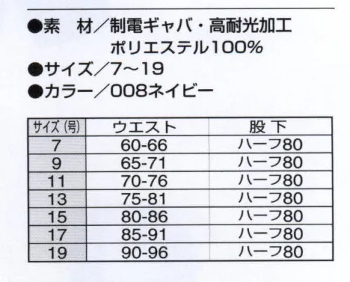 アイトス AZ-153 レディーススラックス（ノータック） ※この商品は股下フリーのためご自分のサイズに合わせてご利用下さい。裾はフリーのため、ご購入後、裾上げが必要です。 日差しを長時間浴びる事の多い職業の方や、タクシー、バスドライバーの方に最適の高耐光加工素材を使用。強い日差しにも色褪せにくく日焼けを防ぎます。 サイズ／スペック