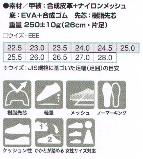 アイトス AZ-51655 セーフティシューズ（男女兼用） TULTEX軽作業に幅広く活用できる超軽量多機能モデル、踵が踏めて脱ぎ履きの回数が多い職場に適しています。◎踵を踏んでも違和感がなく室内外療法の作業に最適。◎結ばない、ほどけない、伸びるゴム靴ひも サイズ／スペック