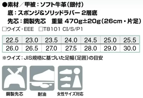 アイトス AZ-59500 安全靴（男女兼用）（AG-011） サイズ／スペック
