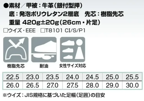アイトス AZ-59605 安全靴（男女兼用）（TM-22B） サイズ／スペック