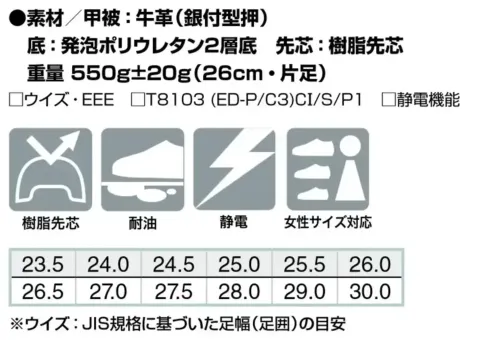 アイトス AZ-59691 安全靴（男女兼用）（GT-300） サイズ／スペック