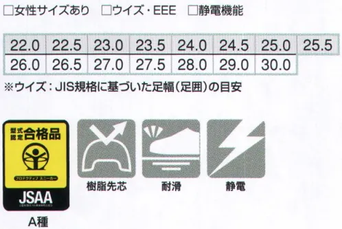 アイトス AZ-59825-B セーフティシューズ(ウレタン+ゴム短靴ヒモ)30.0cm TULTEX200J(ジュール)の耐衝撃性能の樹脂先芯を搭載。ミッドソールのウレタンのクッション性とアウトソールのゴム底の耐滑性が履き心地と安全性をアップ。※他サイズは「AZ-59825」に掲載しております。 サイズ／スペック