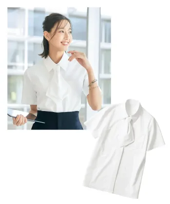 オフィスウェア 半袖ブラウス アルファピア YT1728-1 ブラウス（スカーフタイ付） 事務服JP