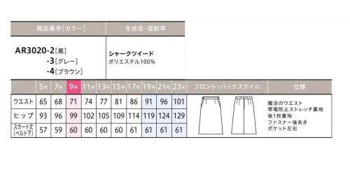 アルファピア AR3020-2 スカート（Aライン） サイズ／スペック