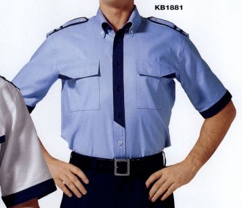 セキュリティウェア 半袖Ｙシャツ ザ・ジャケット KB1881 半袖シャツ（ボタンダウン）（肩章付） 作業服JP