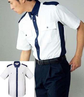 セキュリティウェア 半袖シャツ アルファピア KB1882-1 半袖シャツ（肩章付） 作業服JP