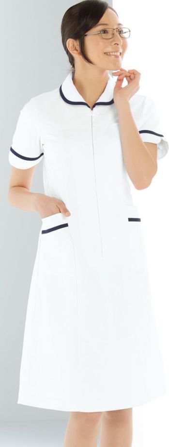 ナースウェア 半袖ワンピース KAZEN 021-28 ワンピース半袖 医療白衣com