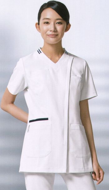 ドクターウェア 半袖ジャケット（ブルゾン・ジャンパー） KAZEN 036-28 レディススクラブ 医療白衣com