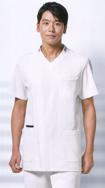 ドクターウェア 半袖ジャケット（ブルゾン・ジャンパー） KAZEN 037-28 メンズスクラブ 医療白衣com