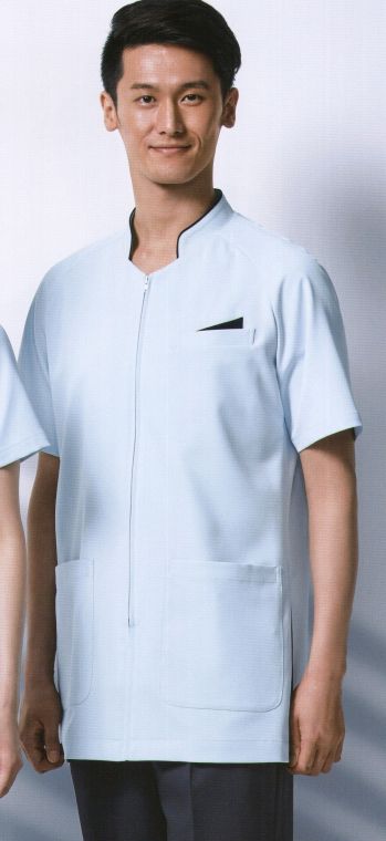 ドクターウェア 半袖ジャケット（ブルゾン・ジャンパー） KAZEN 053-21 メンズジャケット半袖 医療白衣com