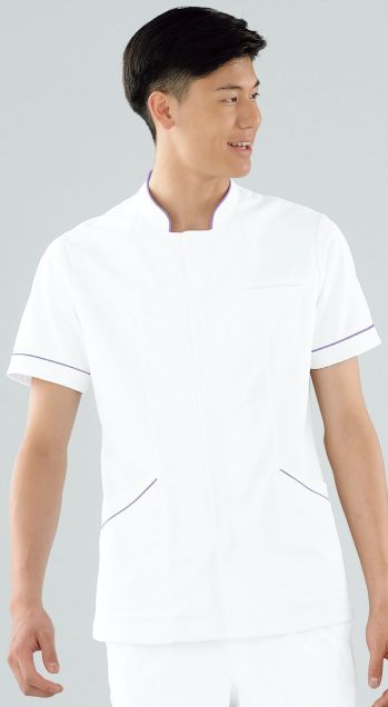 ドクターウェア 半袖ジャケット（ブルゾン・ジャンパー） KAZEN 093-29 メンズ医務衣半袖 医療白衣com
