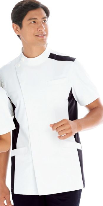 ドクターウェア 半袖ジャケット（ブルゾン・ジャンパー） KAZEN 094-28 メンズ医務衣半袖 医療白衣com