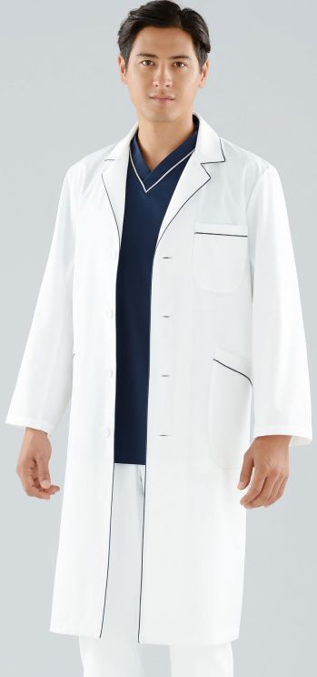 ドクターウェア 長袖ジャケット（ブルゾン・ジャンパー） KAZEN 118-18 メンズコート診察衣S型長袖 医療白衣com