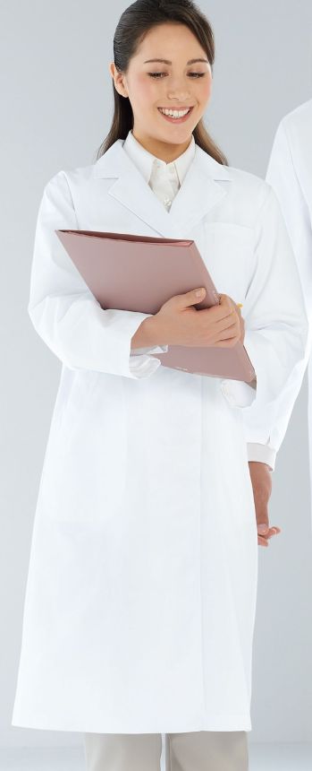 ドクターウェア 長袖ジャケット（ブルゾン・ジャンパー） KAZEN 120-30 レディス診察衣シングル型長袖 医療白衣com