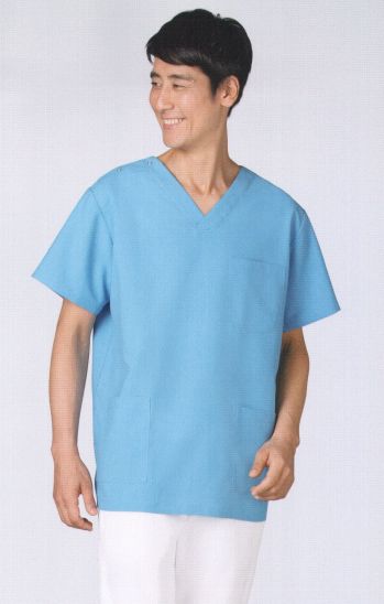 手術衣 半袖ジャケット（ブルゾン・ジャンパー） KAZEN 133-71 スクラブ（男女兼用・上衣） 医療白衣com
