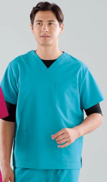 手術衣 半袖ジャケット（ブルゾン・ジャンパー） KAZEN 133-83 スクラブ（男女兼用） 医療白衣com